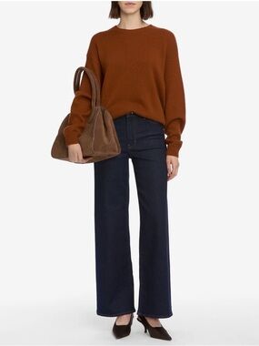 Frame Denim Dark Indigo Wide-Leg Jeans